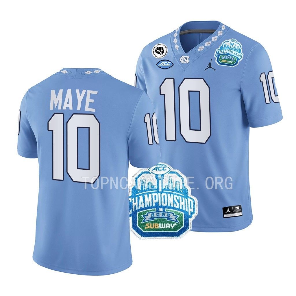 ACC Championship Drake Maye North Carolina Tar Heels #10 Blue College Jersey