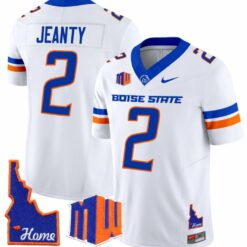 Ashton Jeanty Jersey #2 Boise State Broncos Home Patch Vapor Football White