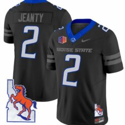 Ashton Jeanty Jersey #2 Boise State Broncos Map Patch Vapor Football Black