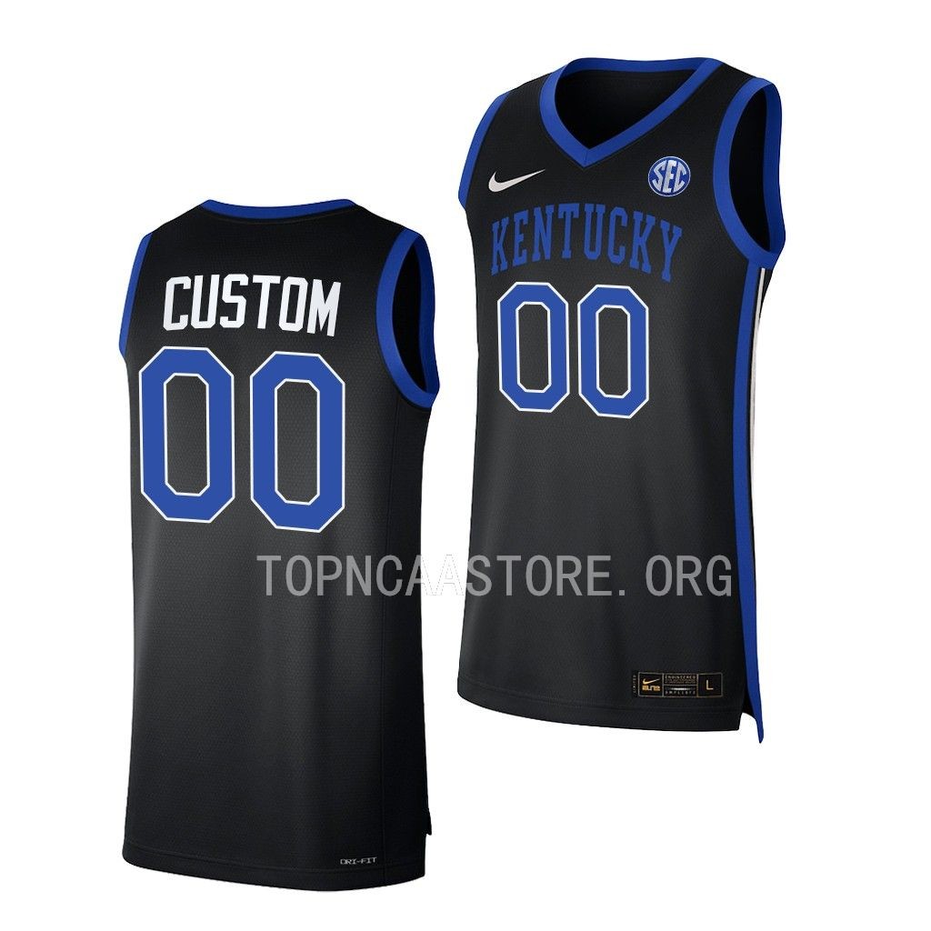 Custom Kentucky Wildcats #00 Black College Jersey 2022-23
