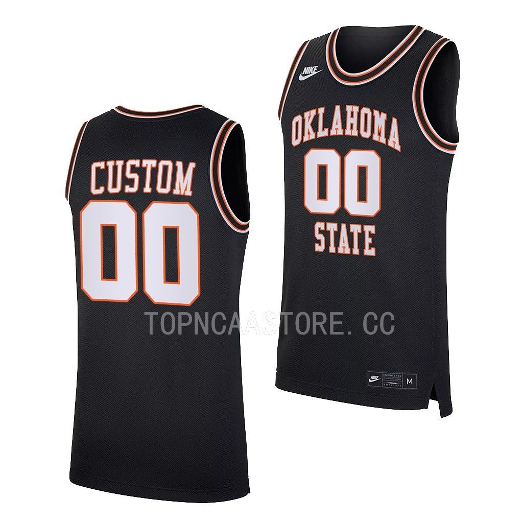 Custom Oklahoma State Cowboys #00 Black Retro Jersey 2022-23