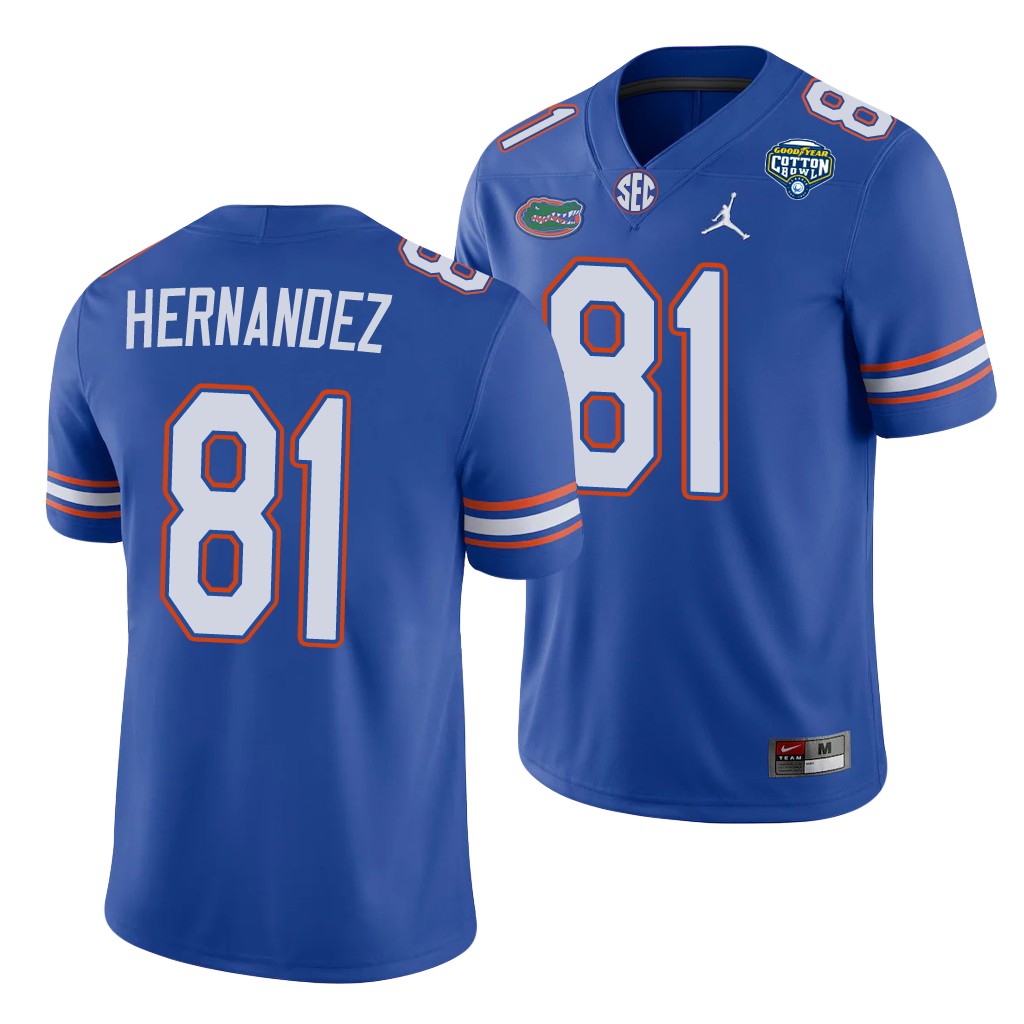 Florida Gators Aaron Hernandez Royal Cotton Bowl Game Jersey