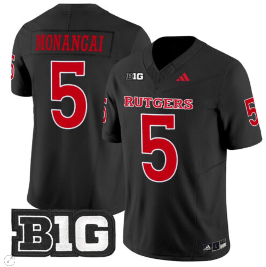 Kyle Monangai Jersey #5 Rutgers Scarlet Knights Vapor Limited Football Black