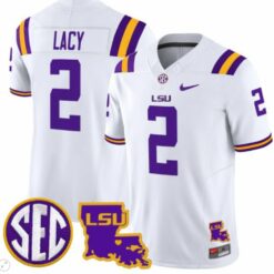 Kyren Lacy Jersey #2 LSU Tigers Louisiana Patch Vapor Limited College Football White