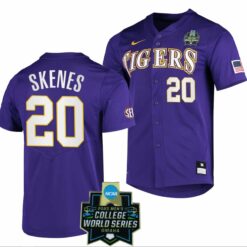 LSU Tigers Baseball Paul Skenes Jersey College College World Series Purple #20