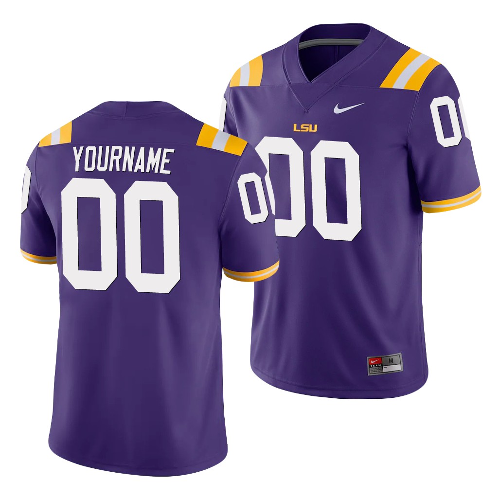 LSU Tigers Custom Purple Game College Jersey