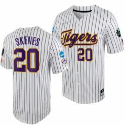 LSU Tigers Paul Skenes Jersey College World Series White Purple #20 College Baseball