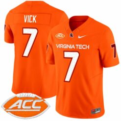 Michael Vick Jersey #7 Virginia Tech Hokies Vapor Limited College Football Orange