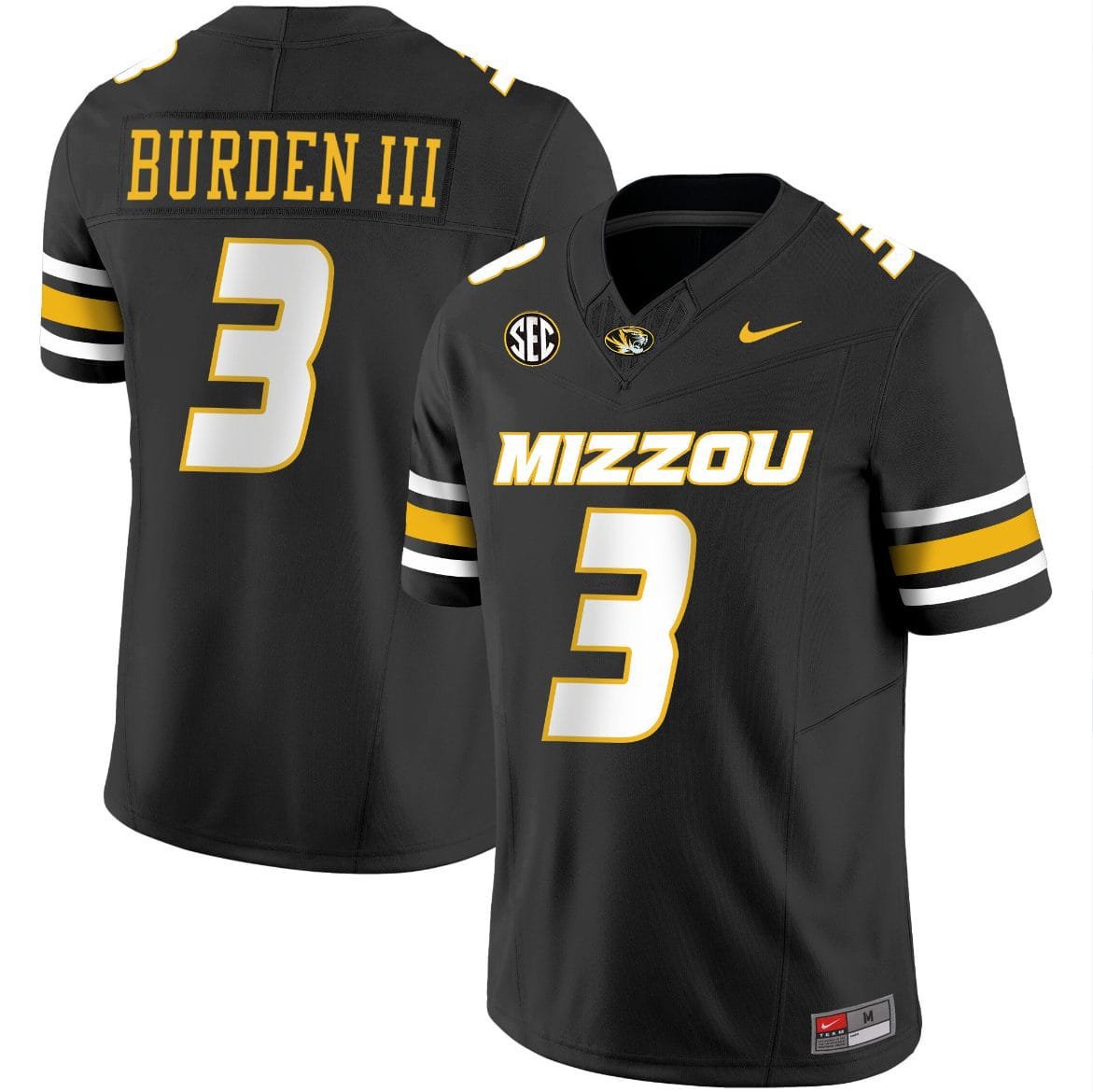 Missouri Tigers #3 Luther Burden III Jersey Black College Football Stitched 2024