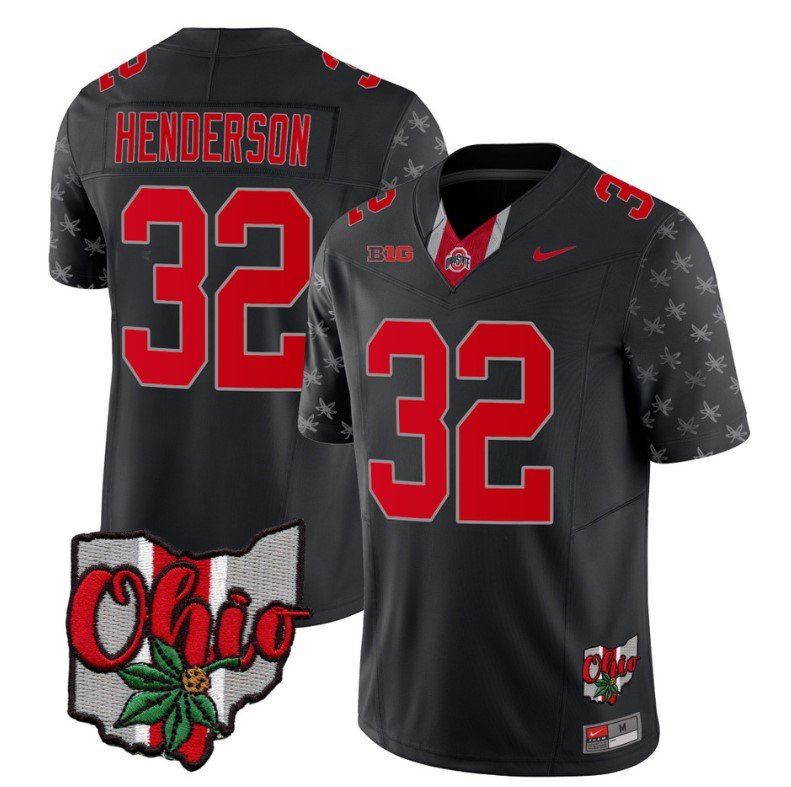 Ohio State Buckeyes Treveyon Henderson Jersey #32 College Football Alternate Black Limited