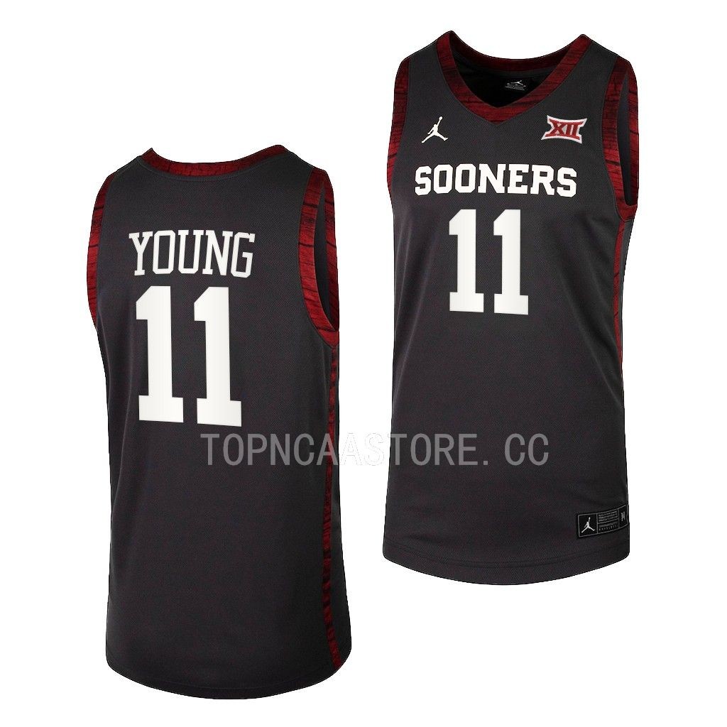 Oklahoma Sooners Trae Young Alumni uniform Anthracite #11 Jersey