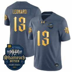 Riley Leonard Jersey #13 With Name Notre Dame Fighting Irish Shamrock Series Uniform Football