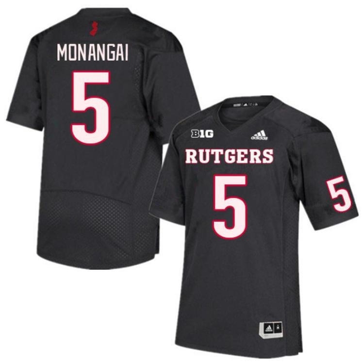 Rutgers Scarlet Knights #5 Kyle Monangai Jersey Black College Football