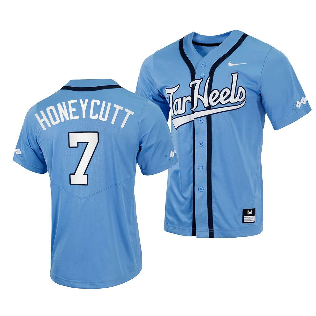 Vance Honeycutt North Carolina Tar Heels #7 Blue Full-Button Jersey