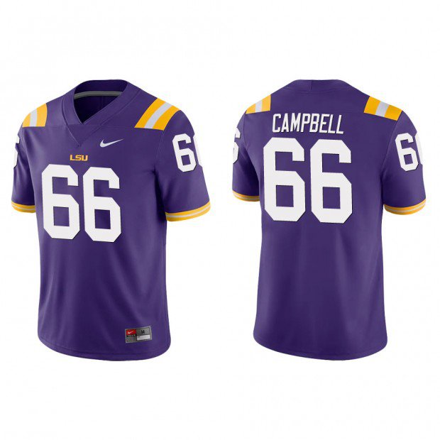Will Campbell Jersey Purple #66 LSU Tigers College Game Football Sitched