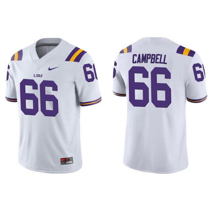 Will Campbell Jersey White #66 LSU Tigers College Football Sitched