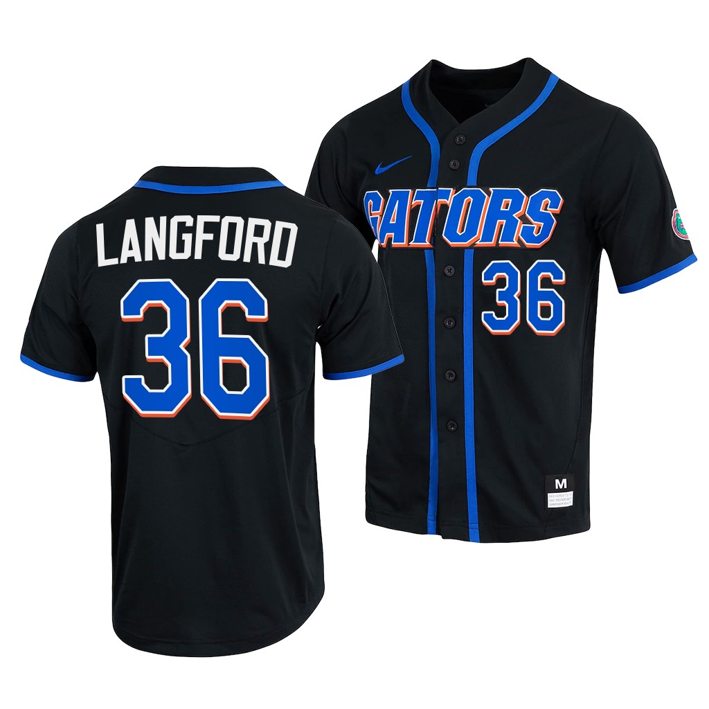 Wyatt Langford Florida Gators #36 Black College Full-Button Jersey