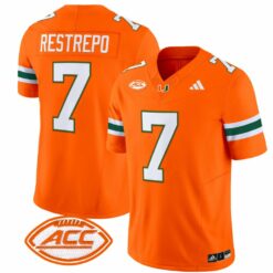 Xavier Restrepo Jersey #7 Miami Hurricanes Vapor Football Stitched Orange
